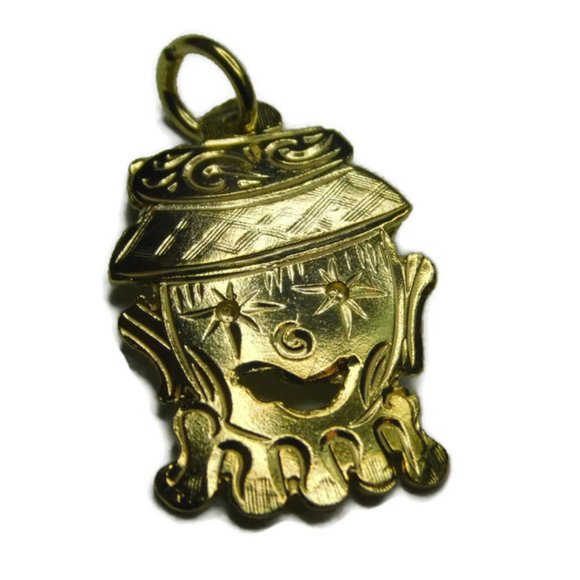 Clown Charm Pendant 14k Yellow gold.